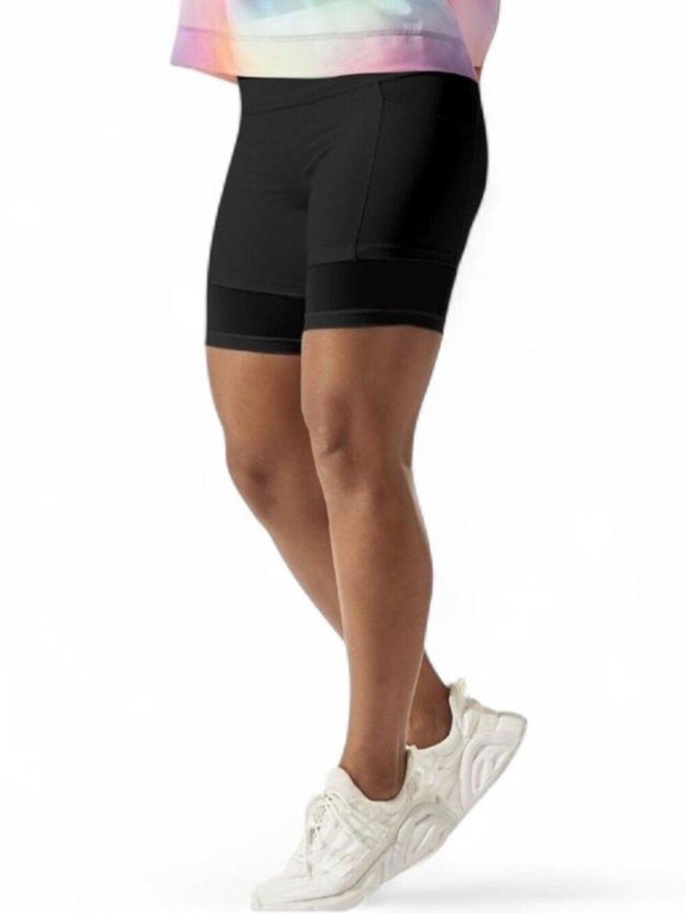 Athleta Mesh Me Up Stash Pocket Black Shorts